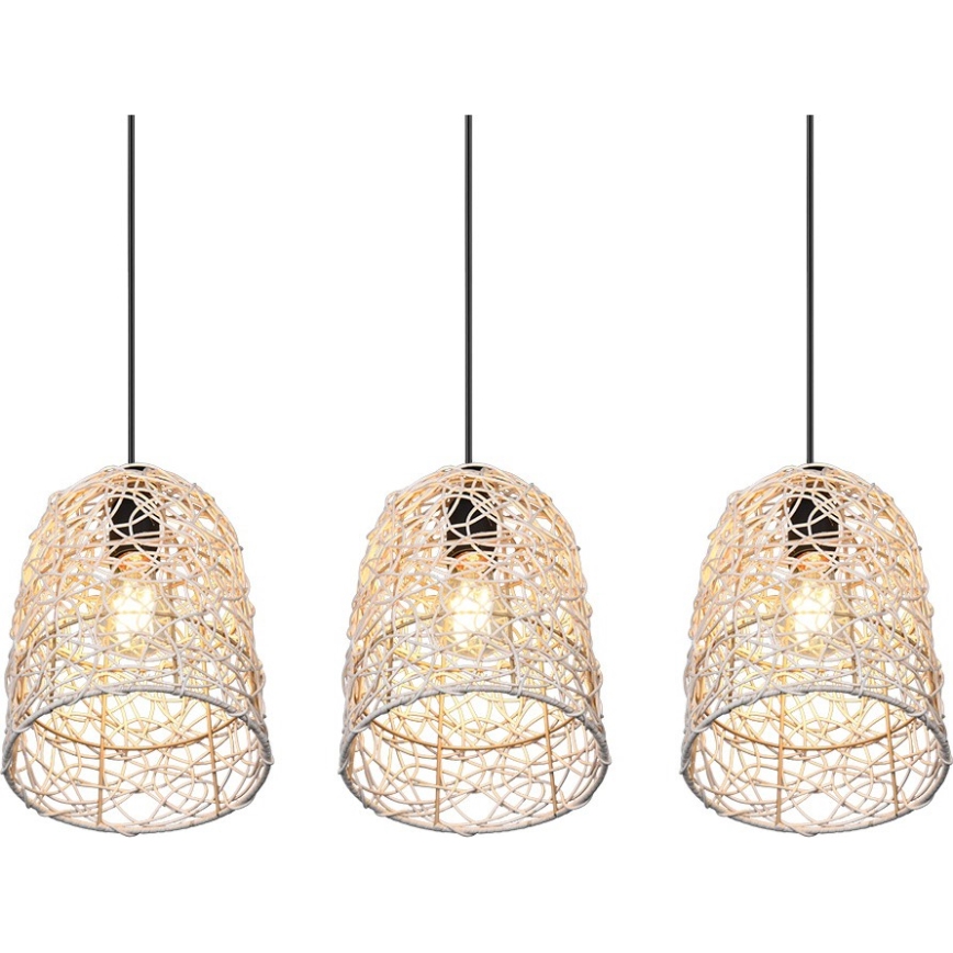 Reality - Lámpara colgante LOVIS con cable 3xE27/40W/230V, negra