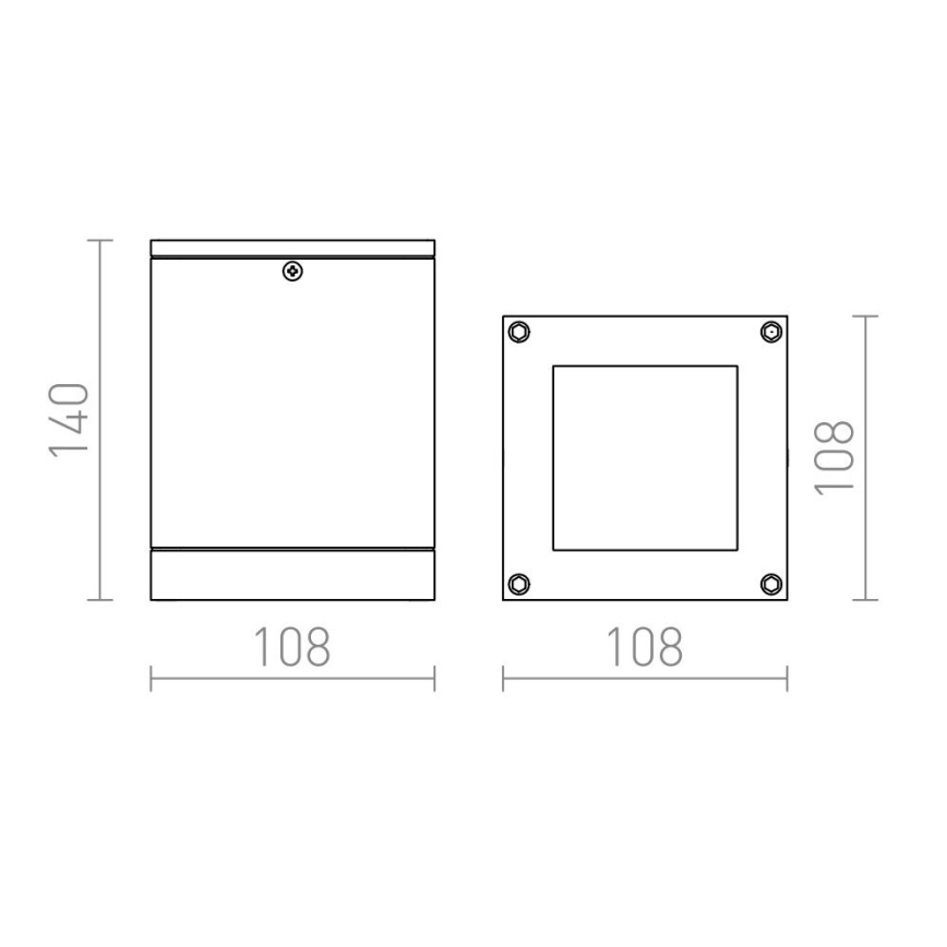 RED - Design Rendl-R10385 - Plafón de exterior QUADRA 1xE27/75W/230V IP54