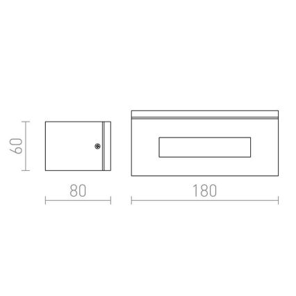 RED - Design Rendl-R10439 - Aplique de exterior WOOP 1xR7s/48W/230V IP54