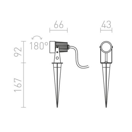 RED - Design Rendl - R10530 - Lámpara de exterior LED GUN LED/3W/230V IP65