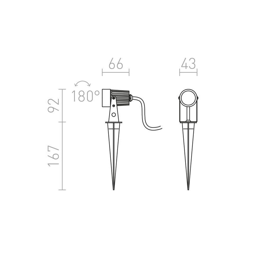 RED - Design Rendl - R10530 - Lámpara de exterior LED GUN LED/3W/230V IP65