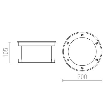 RED - Design Rendl - R10532 - Lámpara empotrable LED exterior TERRA LED/20W/230V IP67