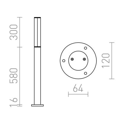 RED - Design Rendl - R10548 - Lámpara LED de exterior VADIS LED/8W/230V IP54