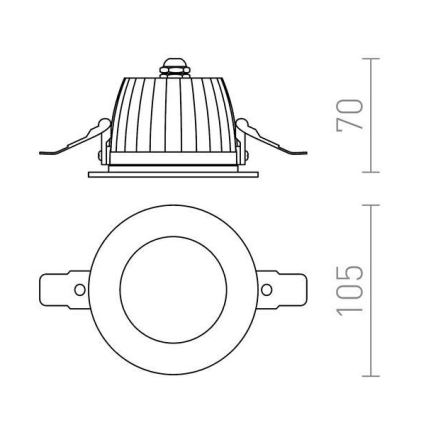 RED - Design Rendl - R10565 - Lámpara empotrada LED para baños AMIGA 8W/230V IP65