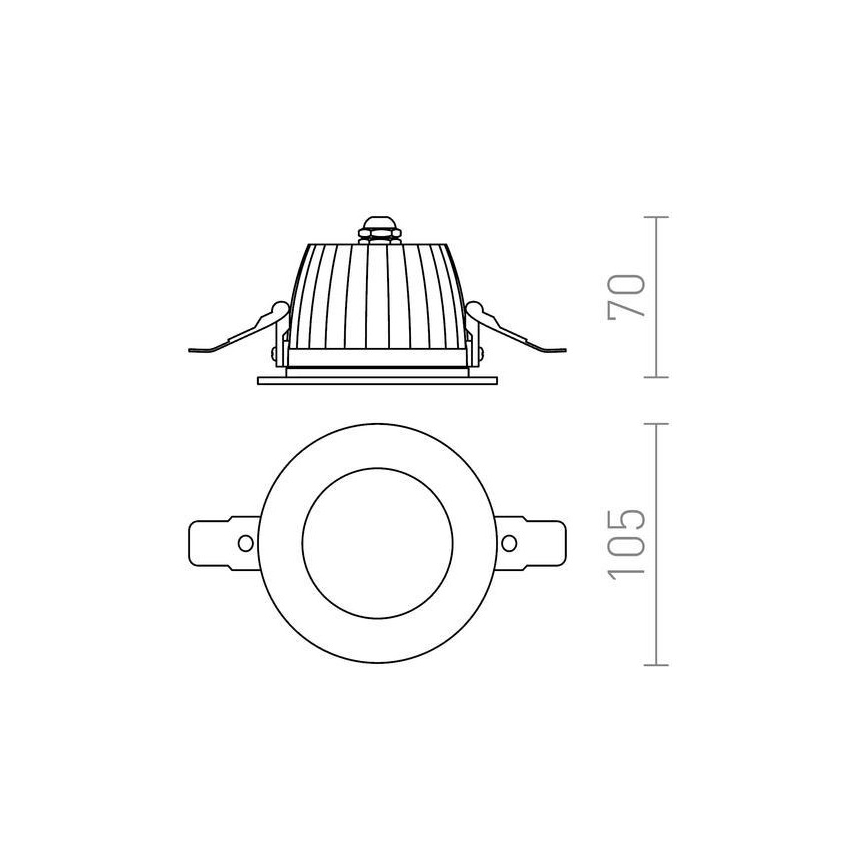 RED - Design Rendl - R10565 - Lámpara empotrada LED para baños AMIGA 8W/230V IP65