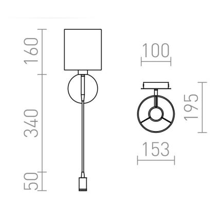 RED - Design Rendl - R10580 - Lámpara de pared LED VERSA 1xE27/42W/230V + LED/3W
