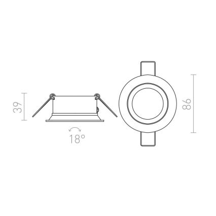 RED - Design Rendl - R11738 - Lámpara empotrada SOBER 1xGU10/50W/230V blanco