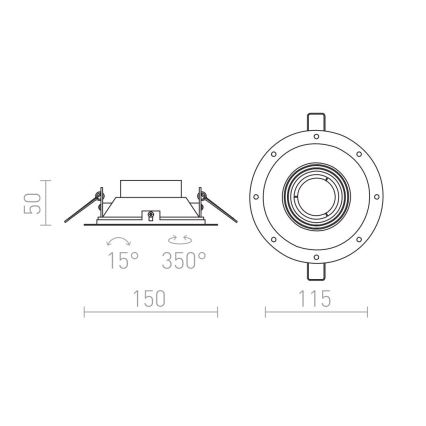 RED - Design Rendl - R12046 - Lámpara empotrable IPSO 1xGU10/50W/230V