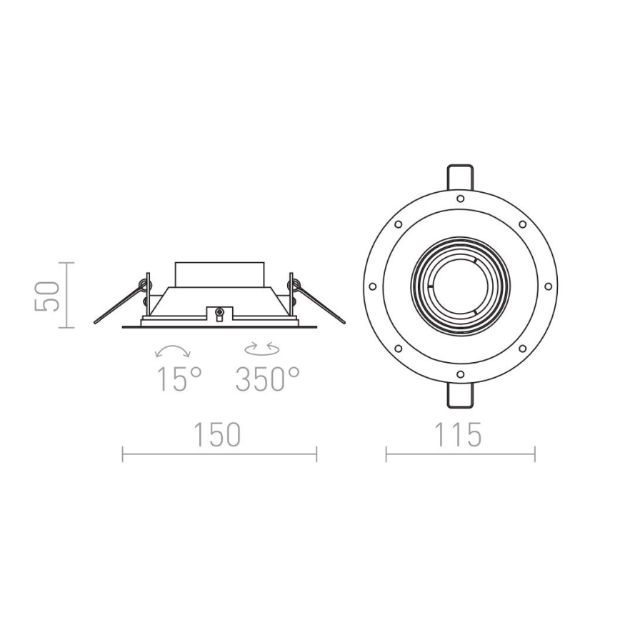 RED - Design Rendl - R12046 - Lámpara empotrable IPSO 1xGU10/50W/230V