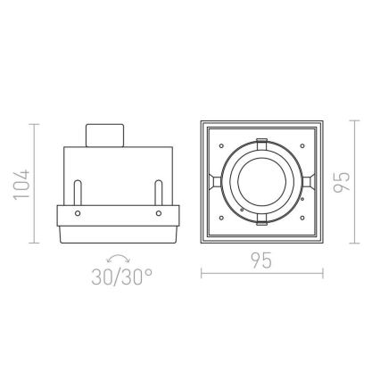 RED - Design Rendl - R12052 - Lámpara empotrada ELECTRA 1xGU10/50W/230V