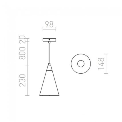 RED - Design Rendl - R12380 - Lámpara colgante HEIDI 1xE27/28W/230V concreto/madera