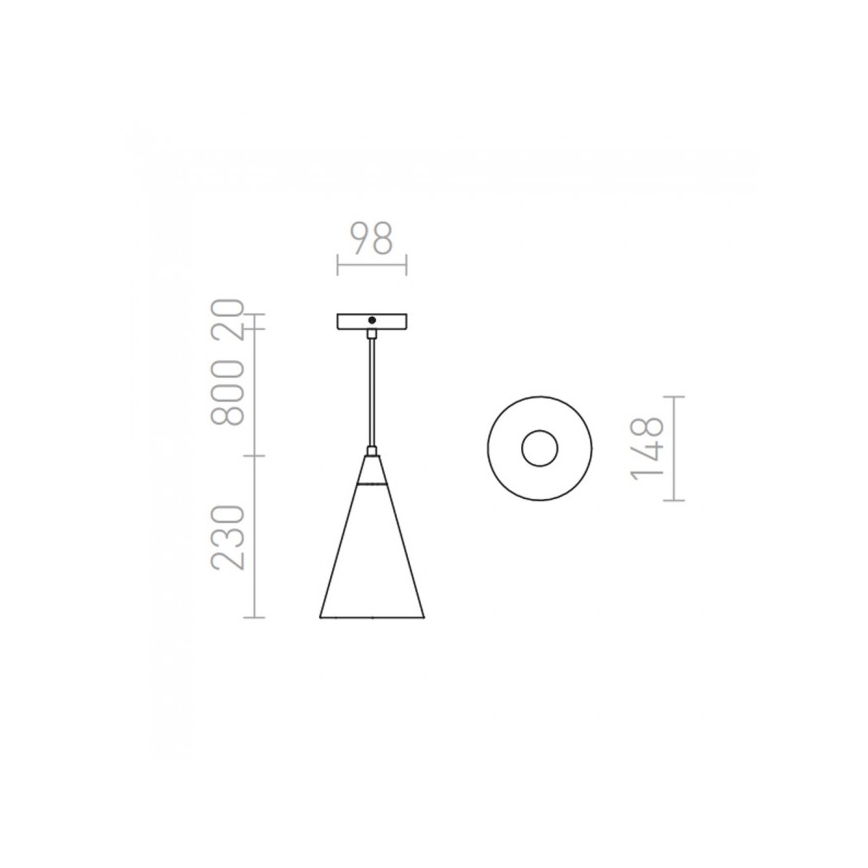 RED - Design Rendl - R12380 - Lámpara colgante HEIDI 1xE27/28W/230V concreto/madera