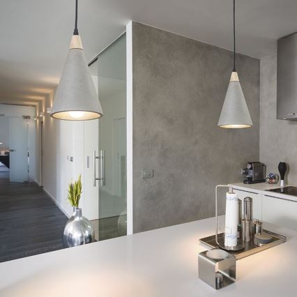 RED - Design Rendl - R12380 - Lámpara colgante HEIDI 1xE27/28W/230V concreto/madera