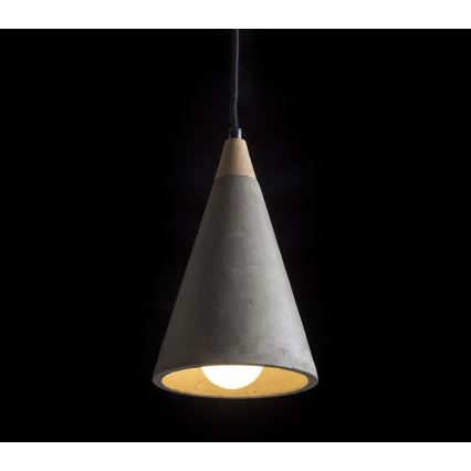 RED - Design Rendl - R12380 - Lámpara colgante HEIDI 1xE27/28W/230V concreto/madera
