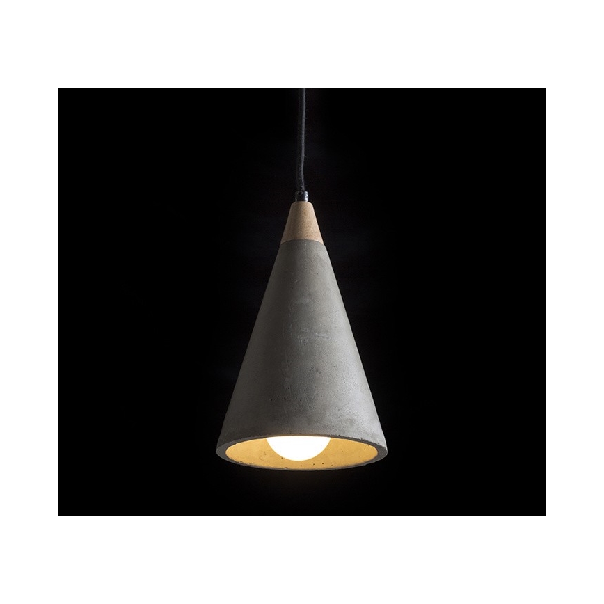 RED - Design Rendl - R12380 - Lámpara colgante HEIDI 1xE27/28W/230V concreto/madera