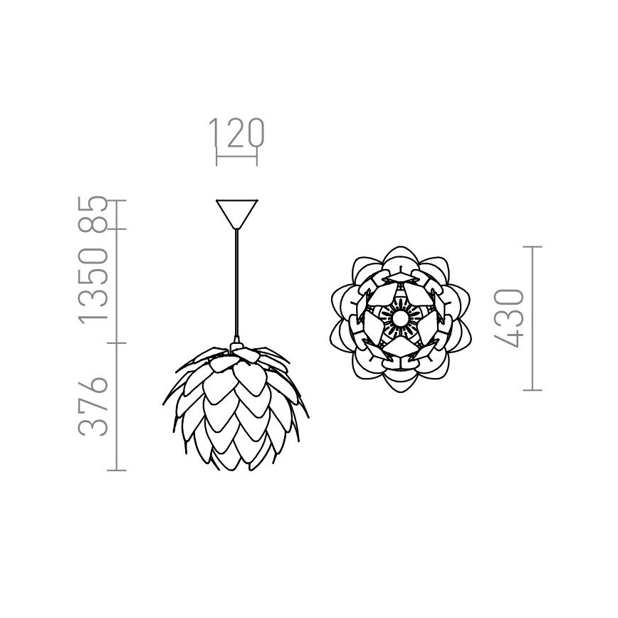 RED - Design Rendl - R12381 - Lámpara colgante ENCOMBRE 1xE27/42W/230V