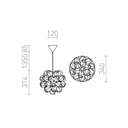 RED - Design Rendl - R12384 - Lámpara colgante COCO 1xE27/28W/230V