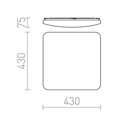 RED - Design Rendl - R12437 - Plafón LED SEMPRE LED/36W/230V cuadrado