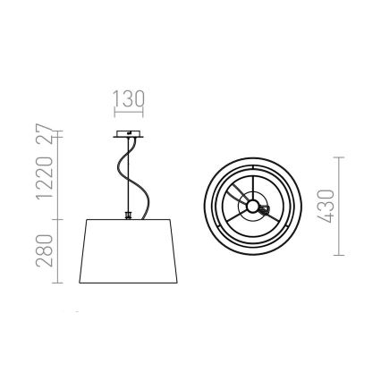 RED - Design Rendl - R12483 - Lámpara colgante ESPLANADE 1xE27/42W/230V