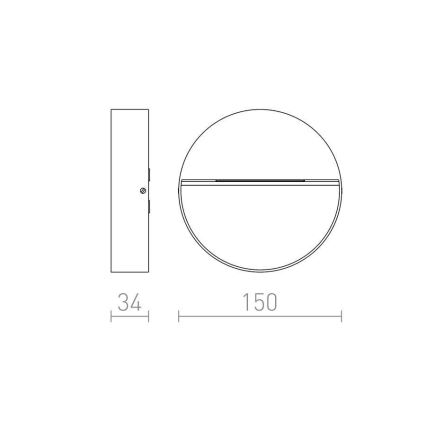 RED - Design Rendl-R12539 - Aplique LED para exteriores AQILA LED/6W/230V IP54