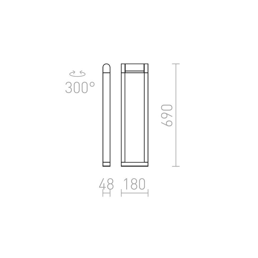 RED - Design Rendl - R12624 - Lámpara LED de exterior AQUE LED/8W/230V IP54 negro