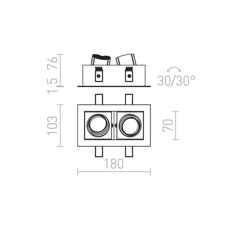 RED - Design Rendl - R12857 - Lámpara empotrada LED BONDY 2xLED/7W/230V