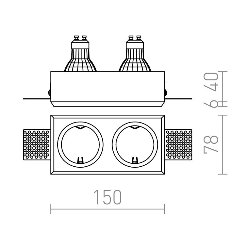 RED - Design Rendl - R12900 - Lámpara empotrable QUO 2xGU10/35W/230V