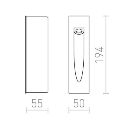 RED -Diseño Rendl - R10545- Lámpara empotrable de exterior GAP LED/3W/230V IP54