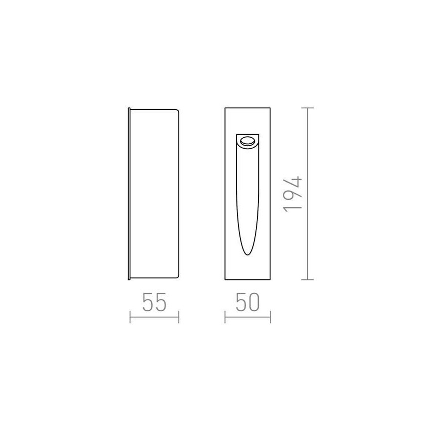 RED -Diseño Rendl - R10545- Lámpara empotrable de exterior GAP LED/3W/230V IP54