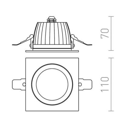 RED - R10566 - Lámpara empotrada LED para baños AMIGA LED/8W/230V IP65 blanco