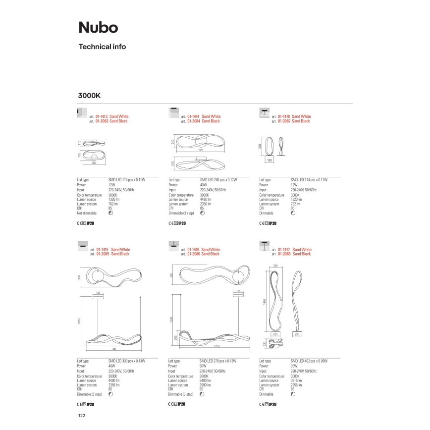 Redo 01-1417 - Lámpara de pie LED regulable NUBO LED/35W/230V blanca