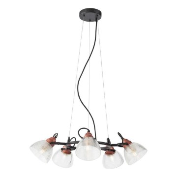 Redo 01-1451 - Lámpara colgante con cable RIDGE 5xE27/60W/230V