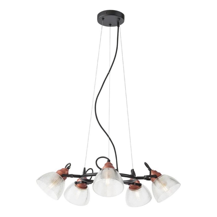 Redo 01-1451 - Lámpara colgante con cable RIDGE 5xE27/60W/230V