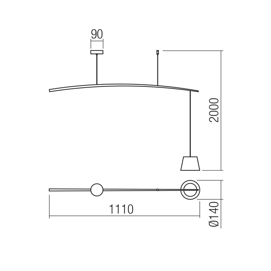 Redo 01-1498 - Lámpara LED colgante LOLLI LED/6W/230V negro