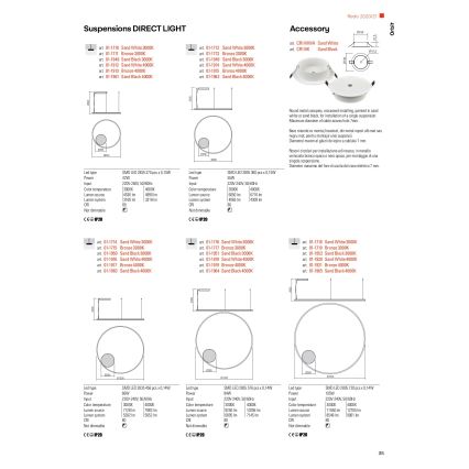 Redo 01-1713 - Lámpara colgante LED regulable en cadena ORBIT LED/55W/230V bronce