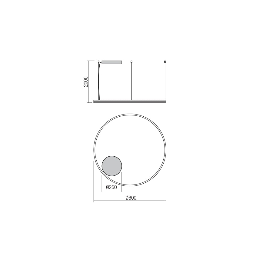 Redo 01-1713 - Lámpara colgante LED regulable en cadena ORBIT LED/55W/230V bronce