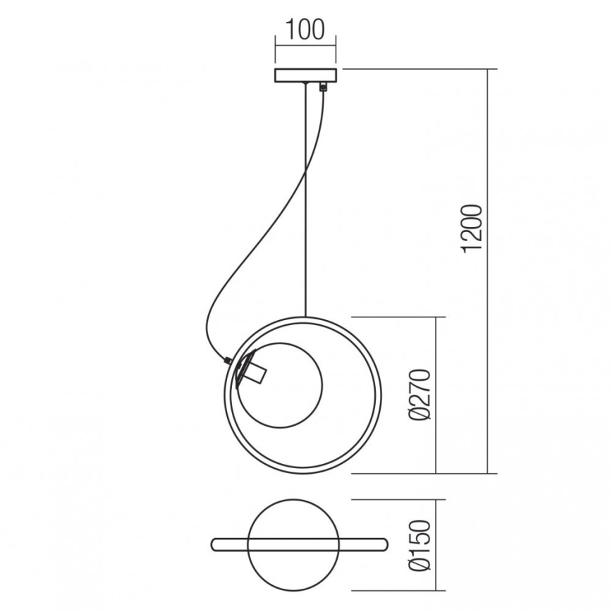 Redo 01-2319 - Lámpara colgante KLEIDI 1xE14/28W/230V diá. 27 cm marrón