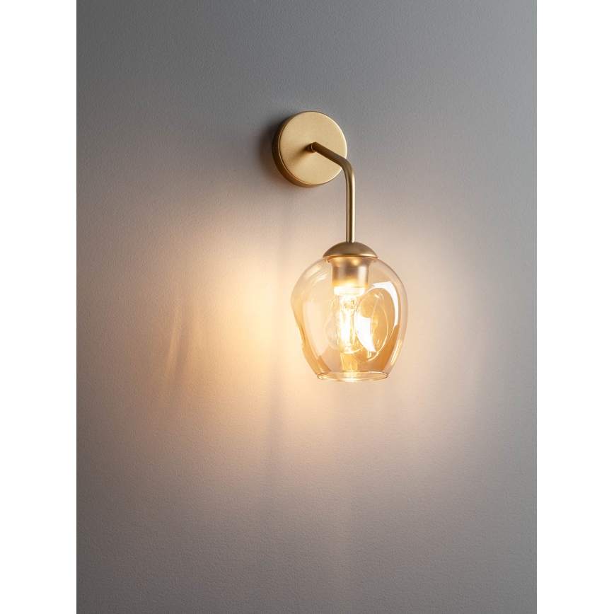 Redo 01-2617 - Aplique PIERCE 1xE27/42W/230V dorado/ahumado