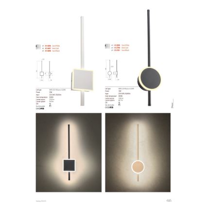 Redo 01-2699 - Aplique LED DIAZ LED/18W/230V CRI 90 blanco