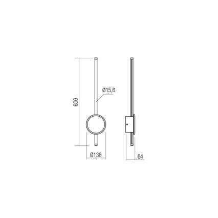 Redo 01-2700 - Aplique LED DIAZ LED/18W/230V CRI 90 dorado
