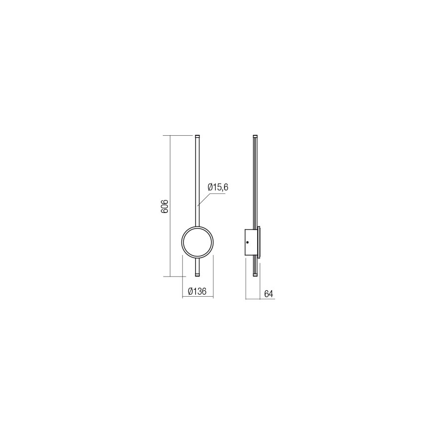 Redo 01-2700 - Aplique LED DIAZ LED/18W/230V CRI 90 dorado
