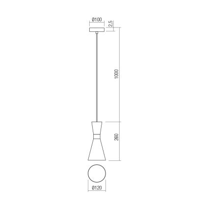 Redo 01-2709 - Lámpara colgante KILT 1xE27/42W/230V diá. 12 cm blanco