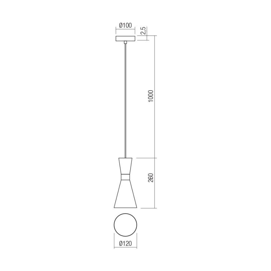 Redo 01-2709 - Lámpara colgante KILT 1xE27/42W/230V diá. 12 cm blanco