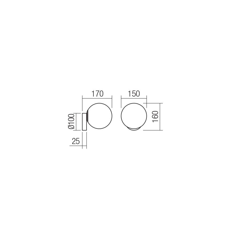 Redo 01-2713 - Aplique VOLLEY 1xE14/28W/230V dorado