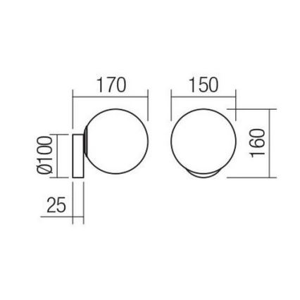 Redo 01-2714 - Aplique VOLLEY 1xE14/28W/230V negro
