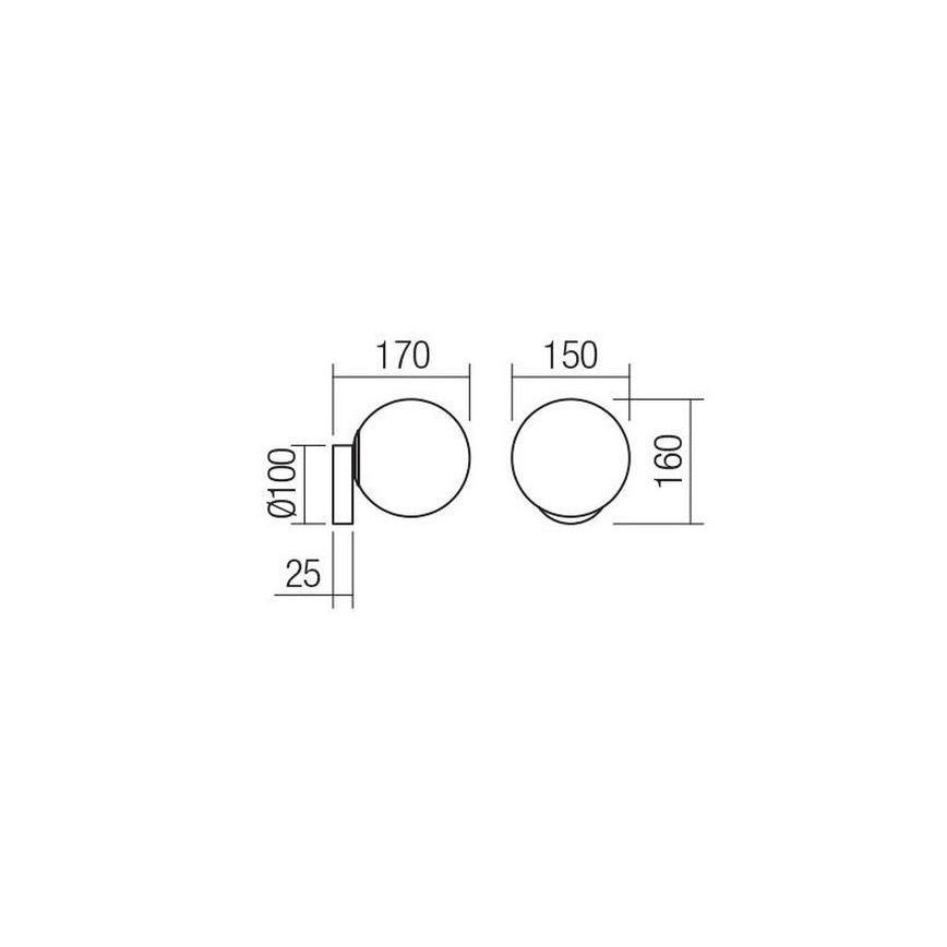 Redo 01-2714 - Aplique VOLLEY 1xE14/28W/230V negro