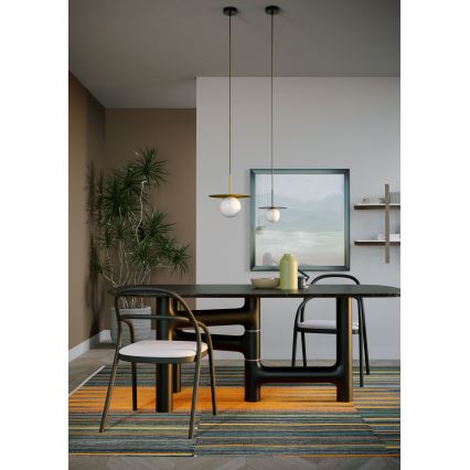 Redo 01-2727 - Lámpara colgante PLATO 1xG9/10W/230V diá. 20 cm dorado