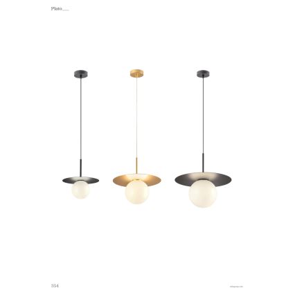 Redo 01-2728 - Lámpara colgante PLATO 1xG9/10W/230V diá. 20 cm negro