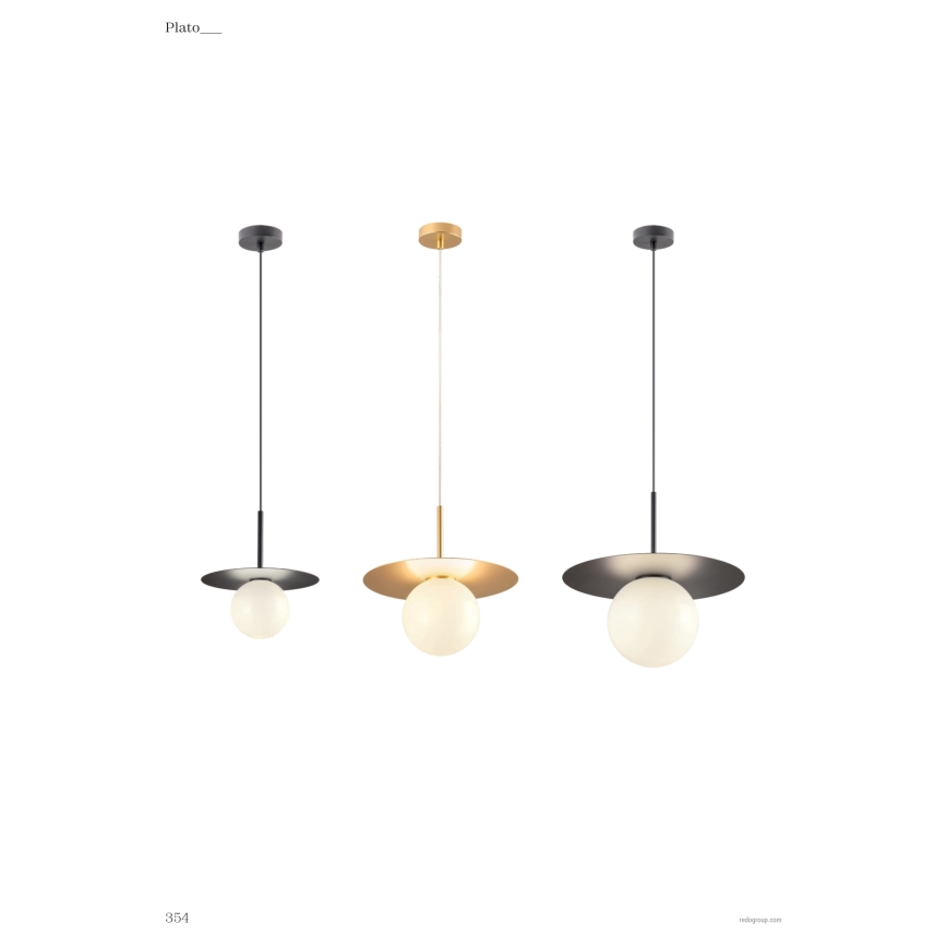 Redo 01-2728 - Lámpara colgante PLATO 1xG9/10W/230V diá. 20 cm negro