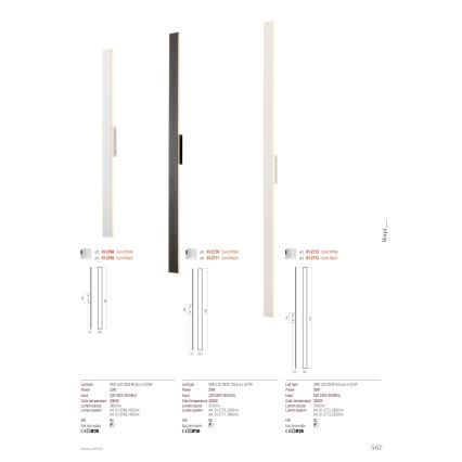 Redo 01-2771 - Aplique LED WAPI LED/30W/230V 119 cm negro